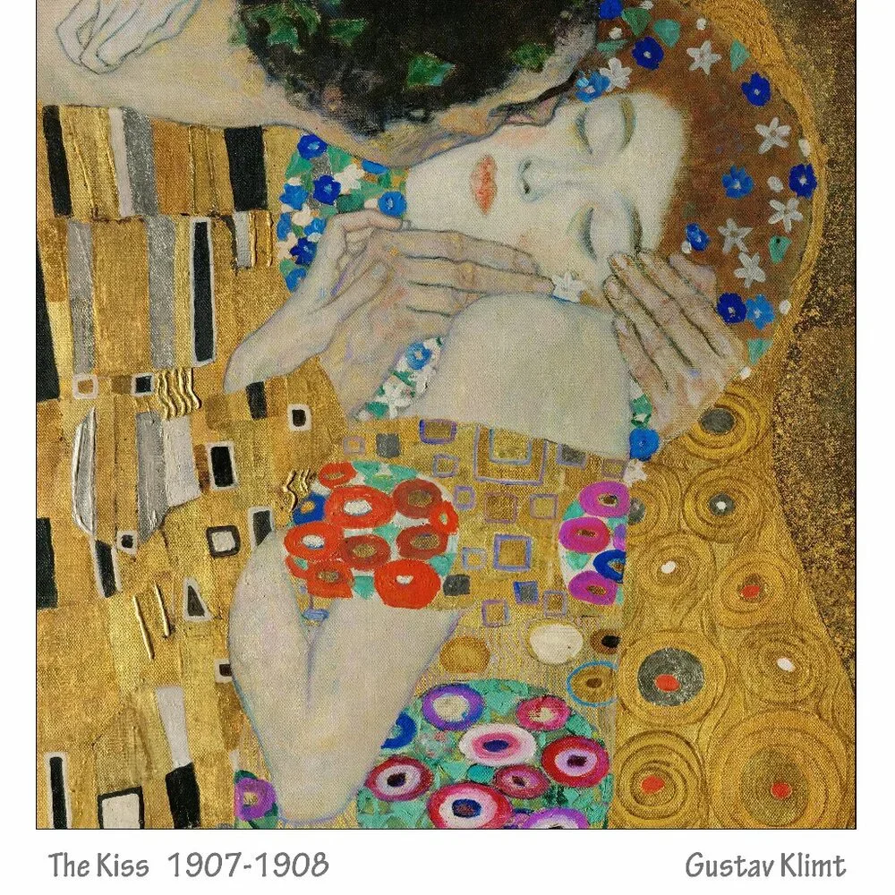 KLIMT The Kiss: Colorful Art Print 13"by19" Poster - Picture 2 of 2